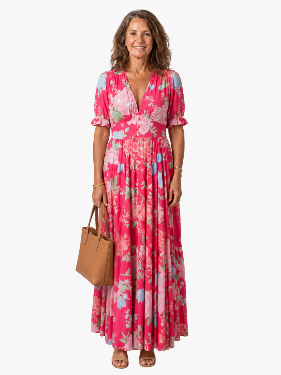 MOREAU LYON | CHIC ROBE MAXI FLORALE POUR FEMMES