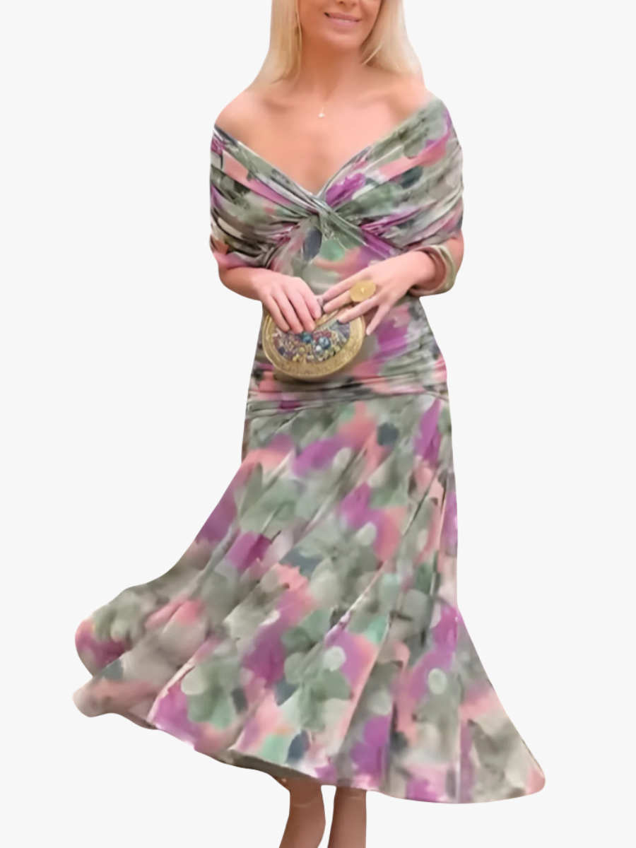 MOREAU LYON | CHIC ROBE MAXI À COL EN V POUR FEMMES