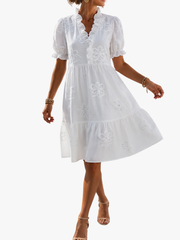 MOREAU LYON | ROBE À VOLANTS BRODÉE POUR FEMMES