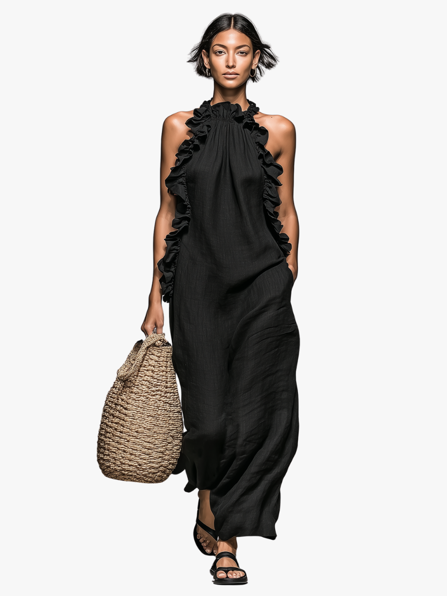 MOREAU LYON | ROBE MAXI VOLANTÉE POUR FEMMES