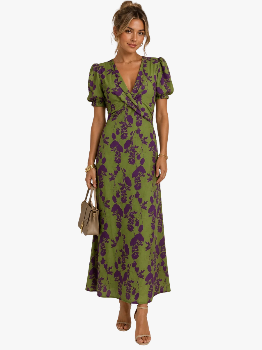 MOREAU LYON | ROBE MIDI ENVELOPPE ÉLÉGANTE POUR FEMMES