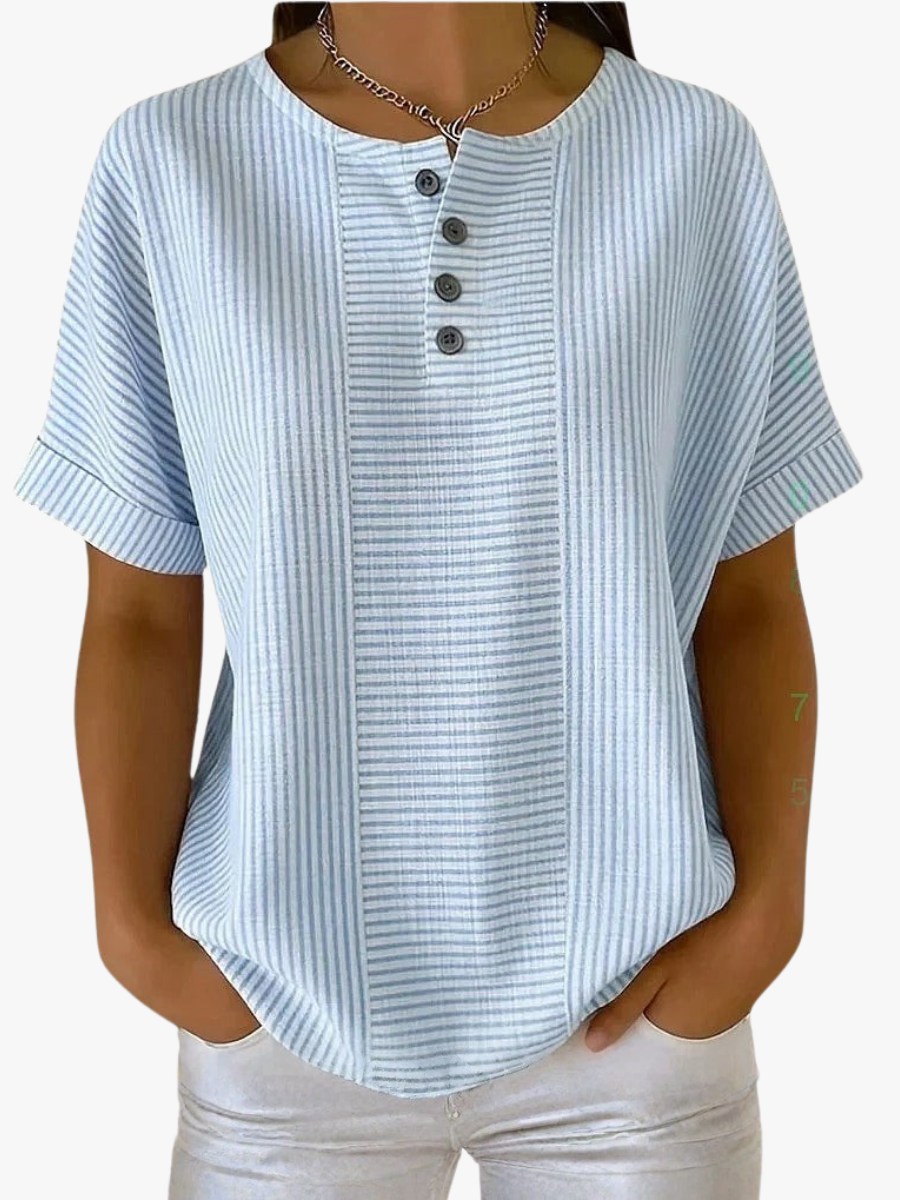 MOREAU LYON | BLOUSE À BOUTONS RAYÉE POUR FEMMES