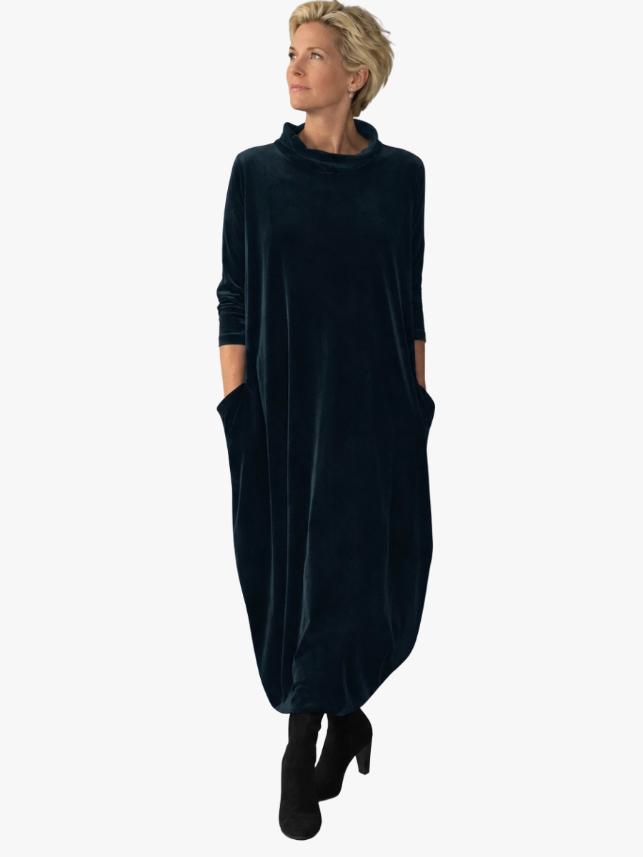 MOREAU LYON | ROBE MAXI EN VELOURS DRAPÉE POUR FEMMES
