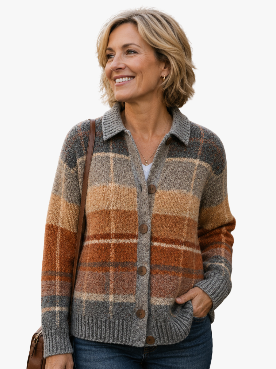 MOREAU LYON | GILET À CARREAUX CHIC POUR FEMMES