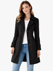 MOREAU LYON | TRANCHÉE MANTEAU CLASSIQUE À REVERS POUR FEMMES