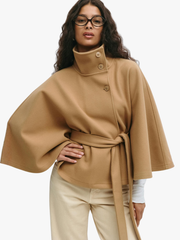 MOREAU LYON | MANTEAU CAPE À CEINTURE POUR FEMMES