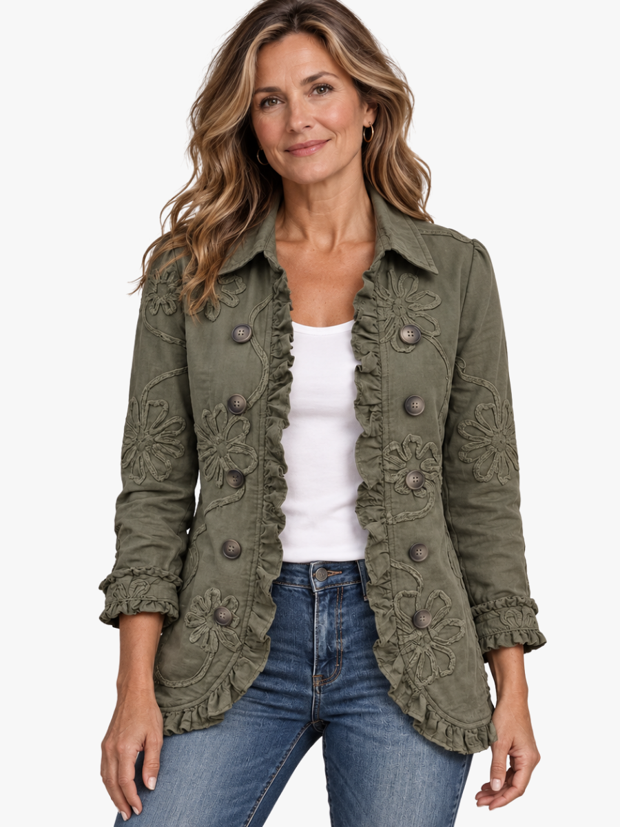 MOREAU LYON | VESTE BRODÉE À VOLANTS POUR FEMMES