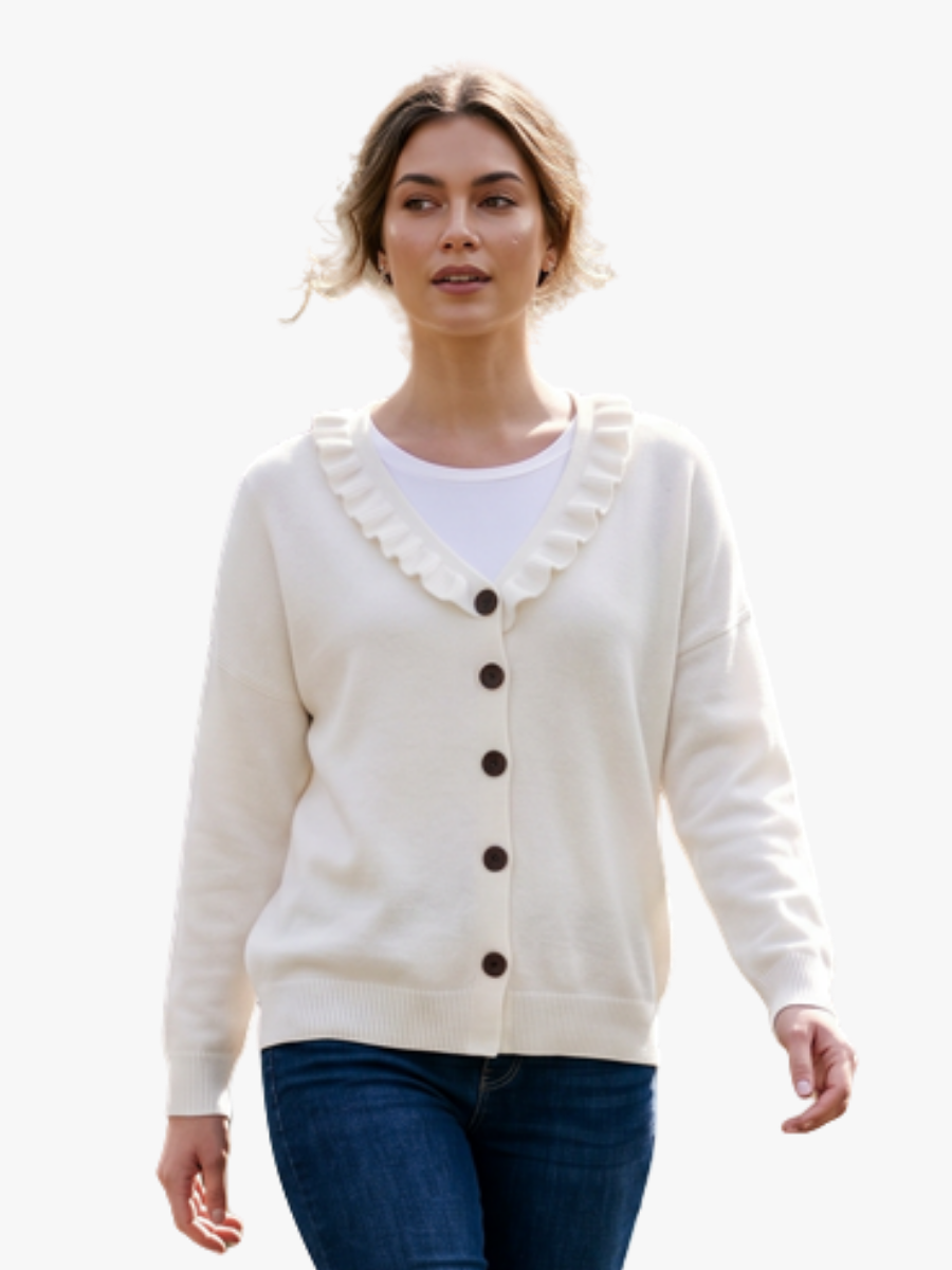 MOREAU LYON | GILET À COL VOLANTÉ POUR FEMMES