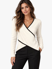 MOREAU LYON | PULL AJUSTÉ À COL EN V POUR FEMMES