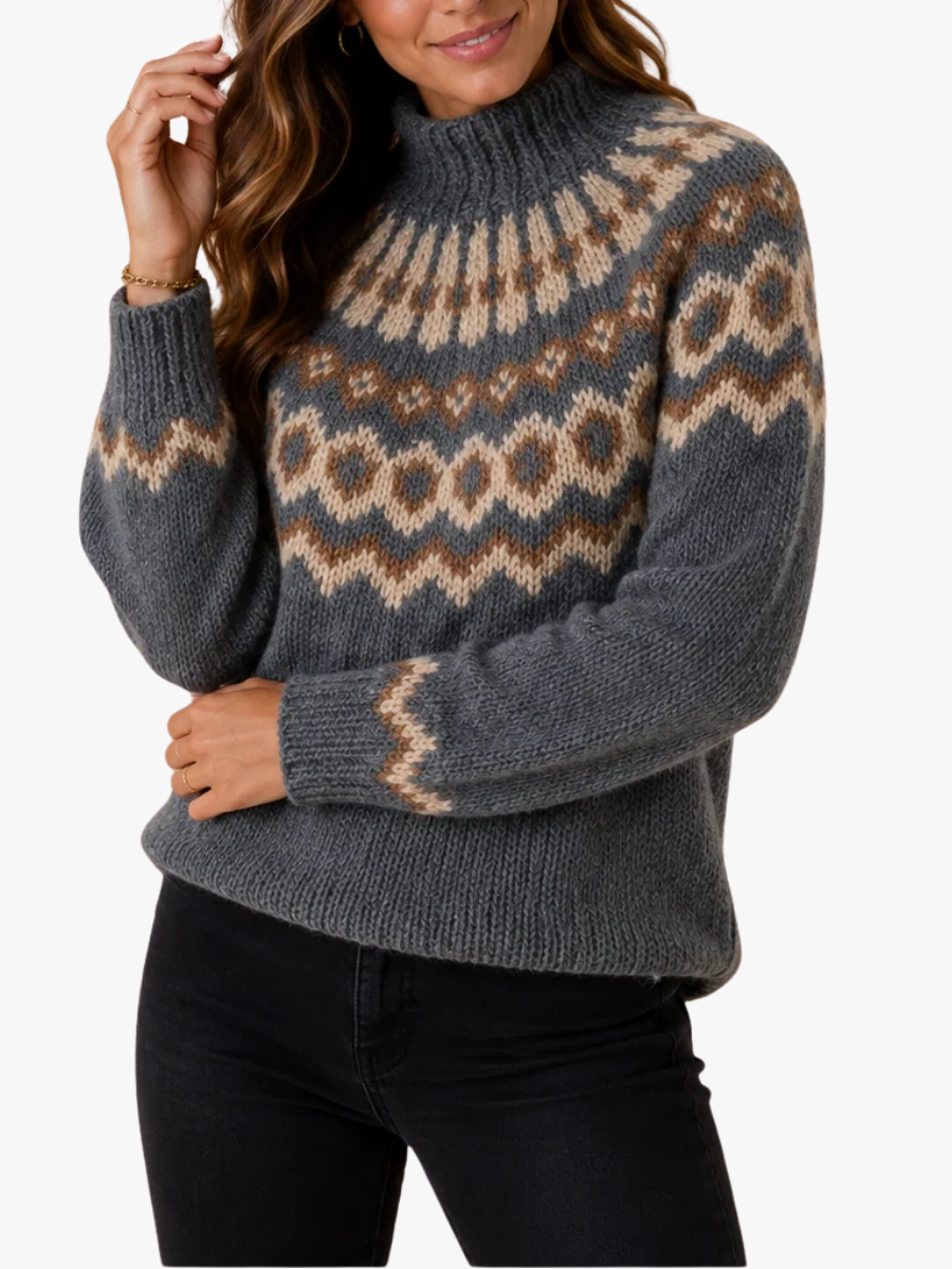 MOREAU LYON | PULL COL ROLLÉ RIBBÉ POUR FEMMES
