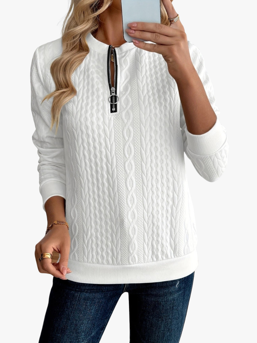 MOREAU LYON | SWEAT TEXTURÉ ZIPPÉ POUR FEMMES