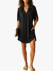 MOREAU LYON | ROBE TUNIQUE À COL EN V POUR FEMMES