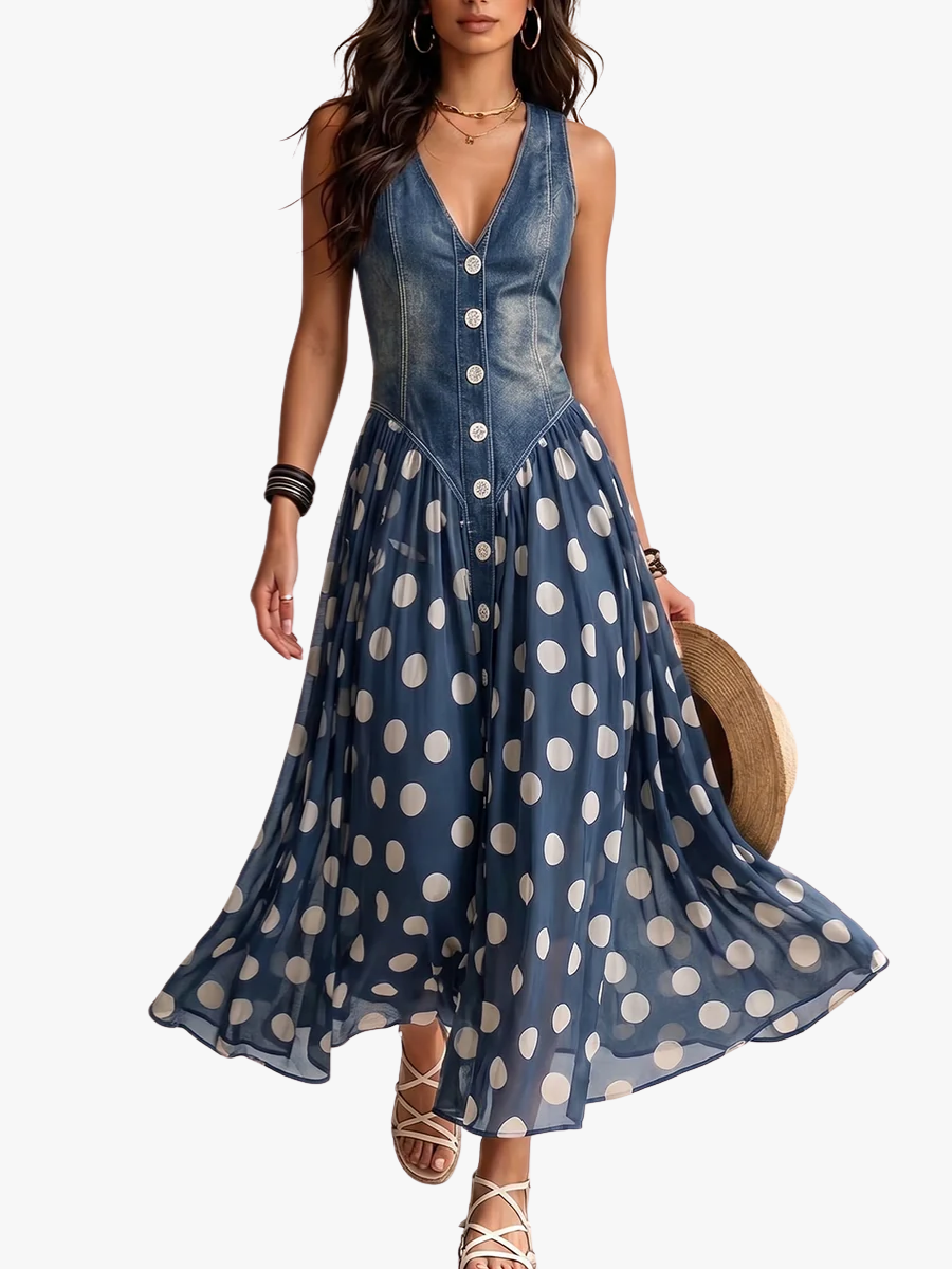 MOREAU LYON | ROBE MIDI À POIS POUR FEMMES