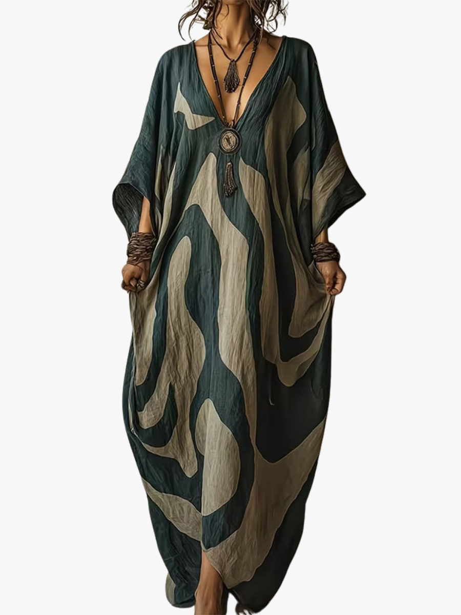 MOREAU LYON | ROBE MAXI ABSTRAITE POUR FEMMES