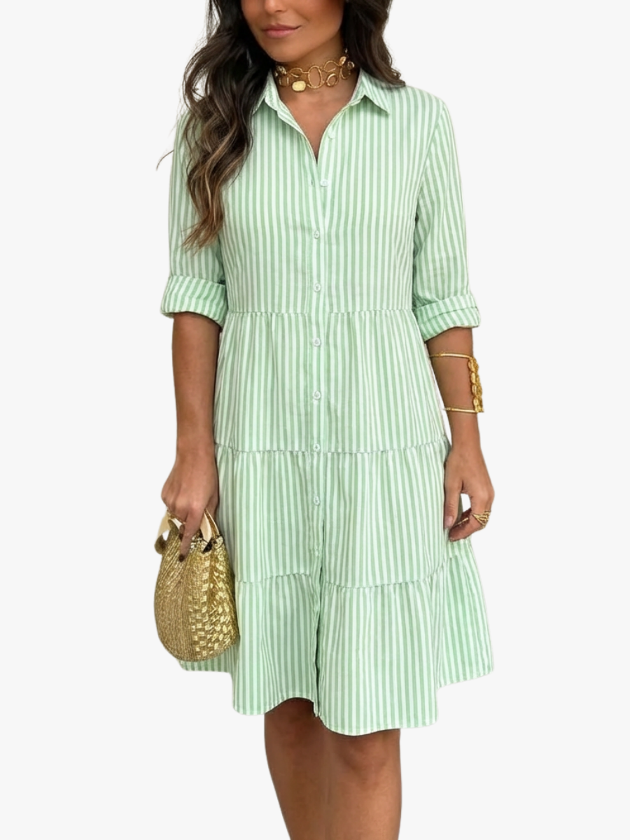 MOREAU LYON | ROBE À BOUTONS RAYÉE POUR FEMMES