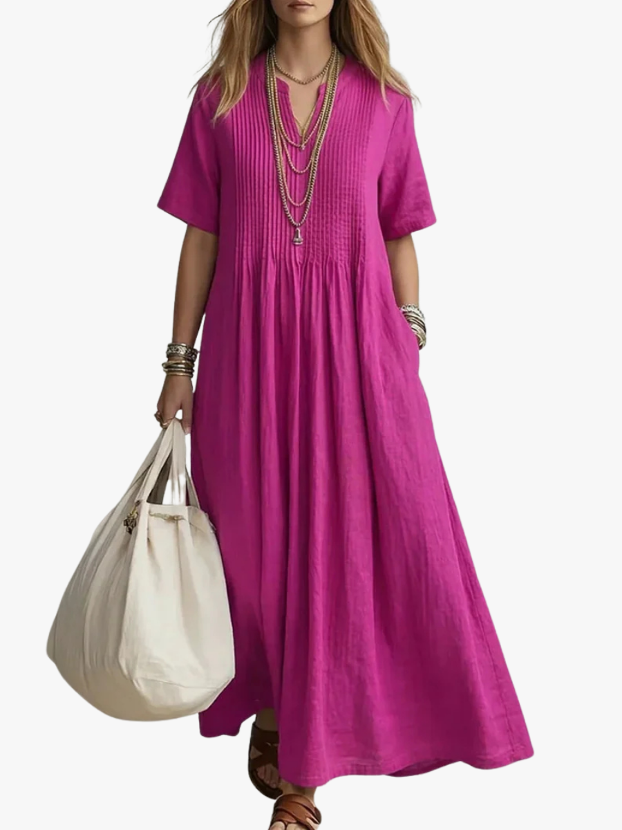 MOREAU LYON | ROBE LONGUE PLISSÉE LÂCHE POUR FEMMES
