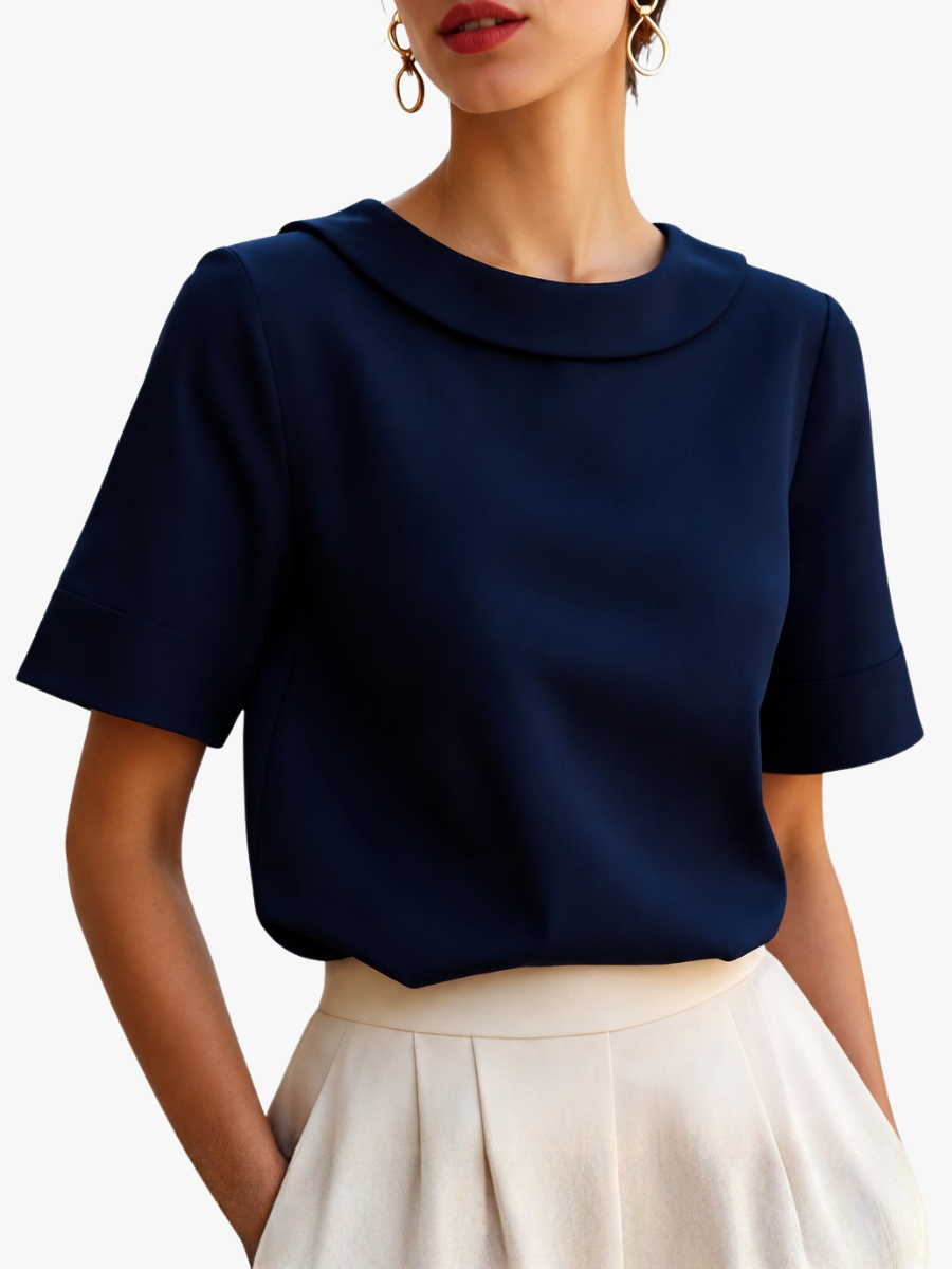 MOREAU LYON | CHIC BLOUSE À COL ROND POUR FEMMES