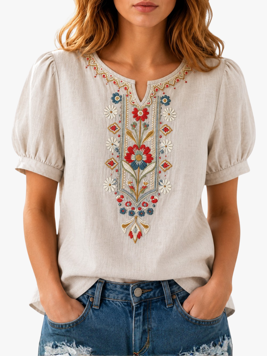 MOREAU LYON | BLOUSE À BRODERIES FLORALES POUR FEMMES