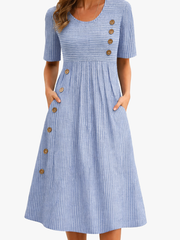 MOREAU LYON | ROBE MIDI À RAYURES POUR FEMMES