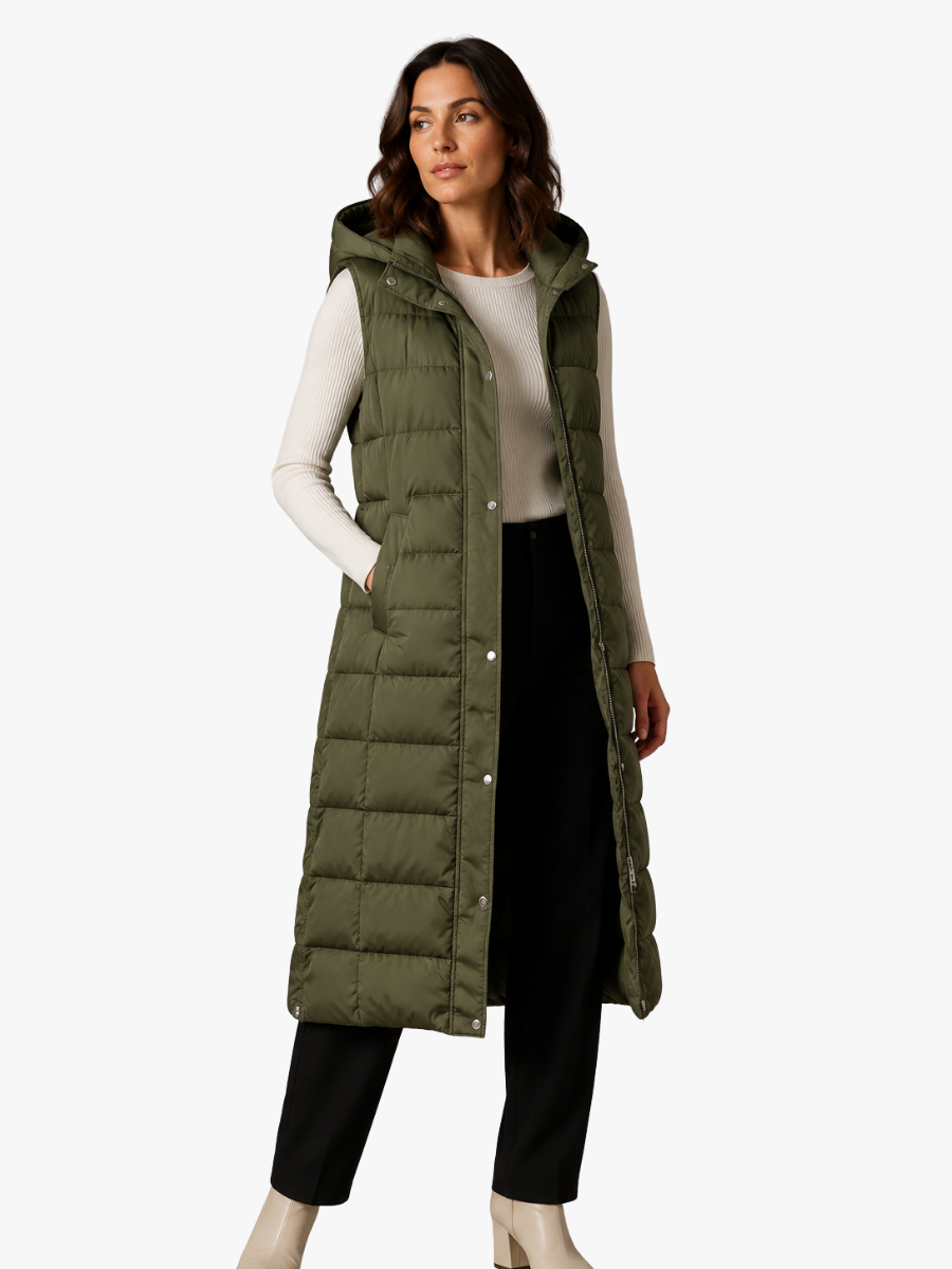 MOREAU LYON | GILET LONGUE À CAPUCHE POUR FEMMES
