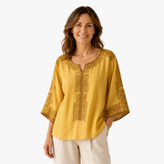 MOREAU LYON | BLOUSE EN LIN BRODÉE POUR FEMMES