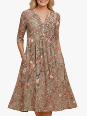 MOREAU LYON | ROBE MIDI À COL EN V POUR FEMME