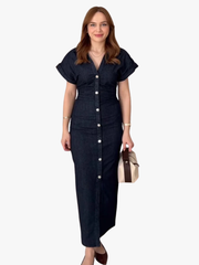 MOREAU LYON | ROBE MIDI EN DENIM POUR FEMMES