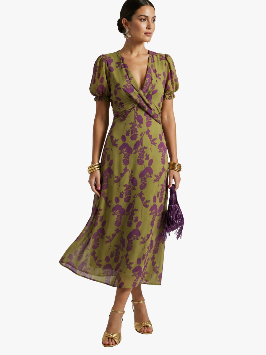 MOREAU LYON | CHIC ROBE MIDI FLORALE POUR FEMMES