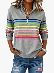 MOREAU LYON | PULL RAYÉ À FERMETURE ÉCLAIR POUR FEMMES