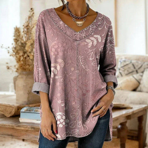 MOREAU LYON | BLOUSE IMPRIMÉE COL V POUR FEMME