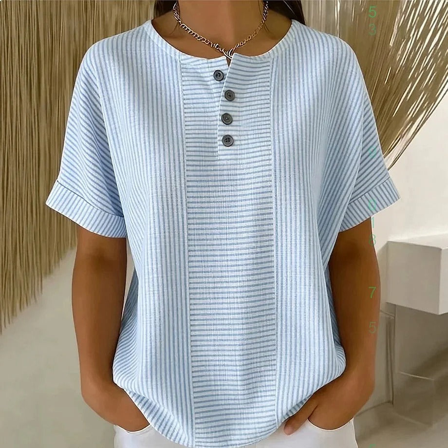 MOREAU LYON | BLOUSE À BOUTONS RAYÉE POUR FEMMES