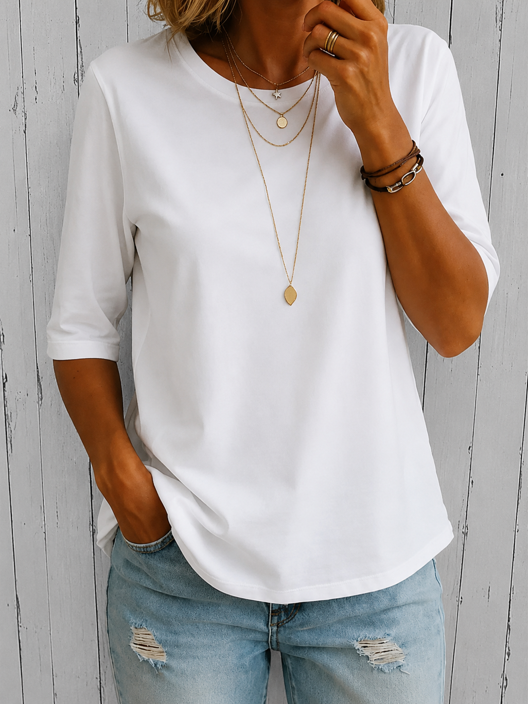 MOREAU LYON | T-SHIRT À MANCHES MIDI POUR FEMMES