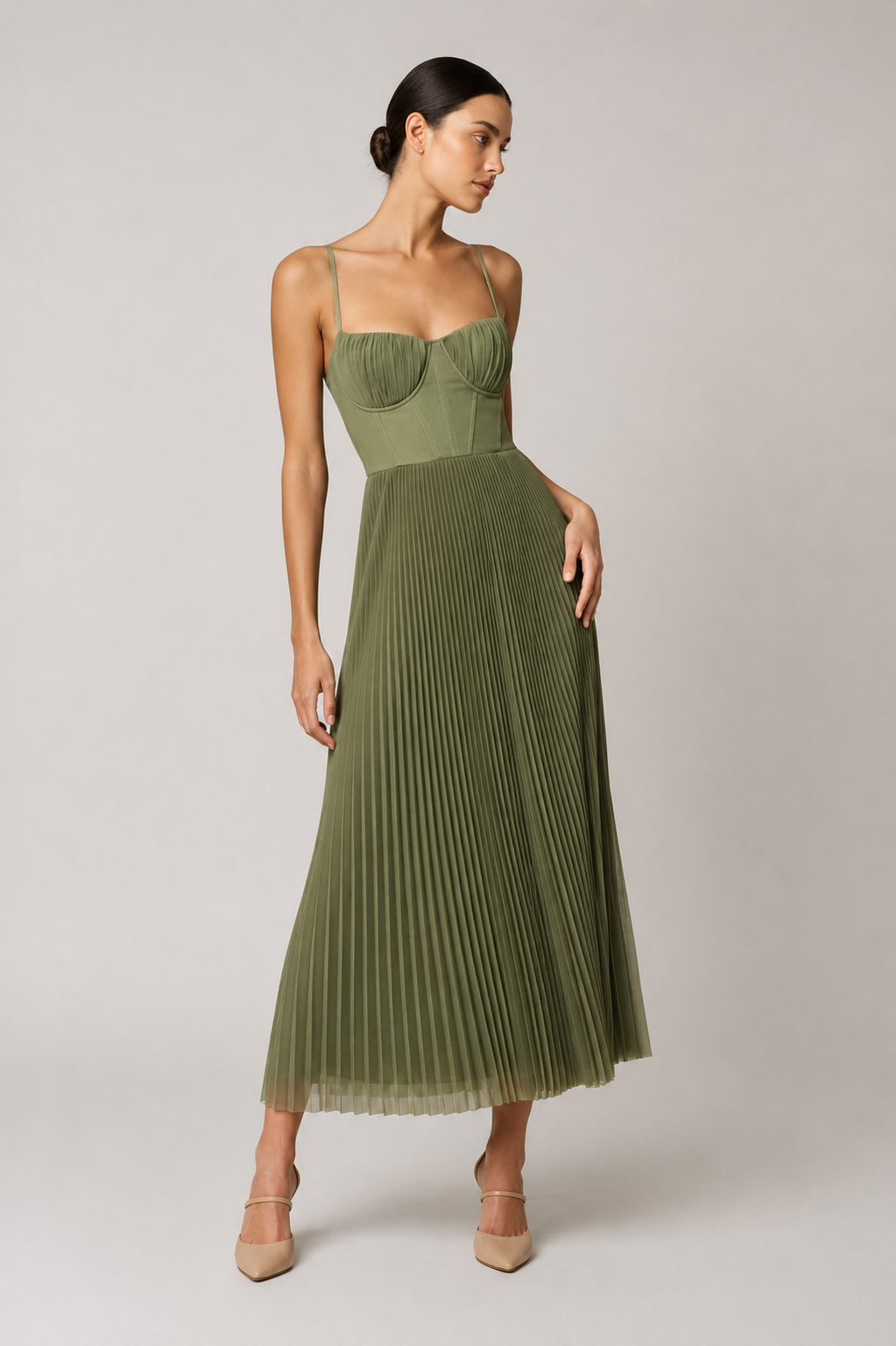 MOREAU LYON | ROBE MIDI À CORSET STRUCTURÉE POUR FEMMES