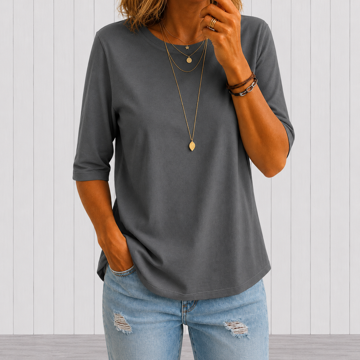 MOREAU LYON | T-SHIRT À MANCHES MIDI POUR FEMMES