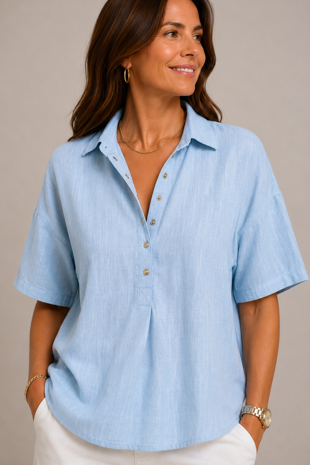 MOREAU LYON | CHIC BLOUSE COL V POUR FEMMES
