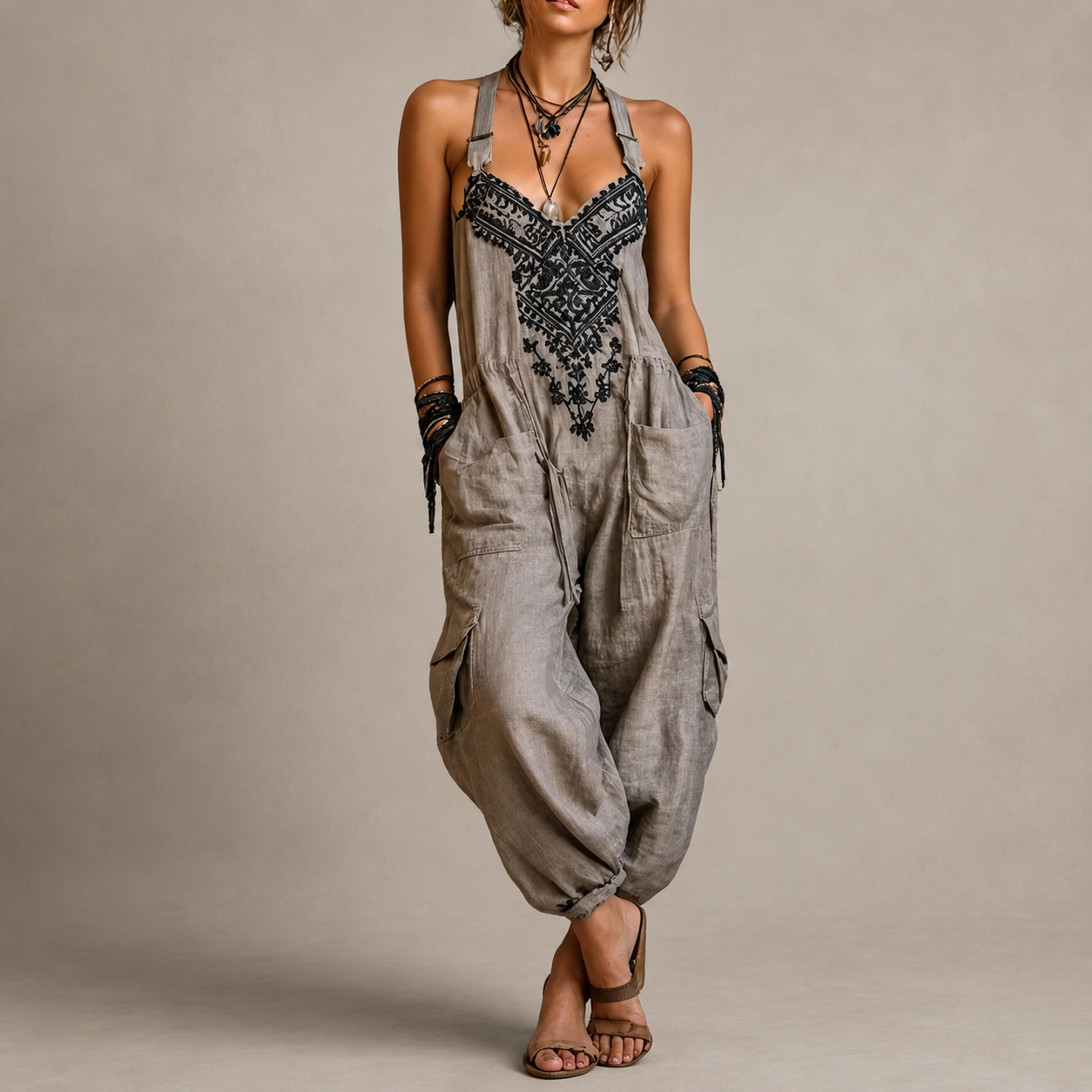 MOREAU LYON | SALOPETTE BRODÉE BOHO POUR FEMMES
