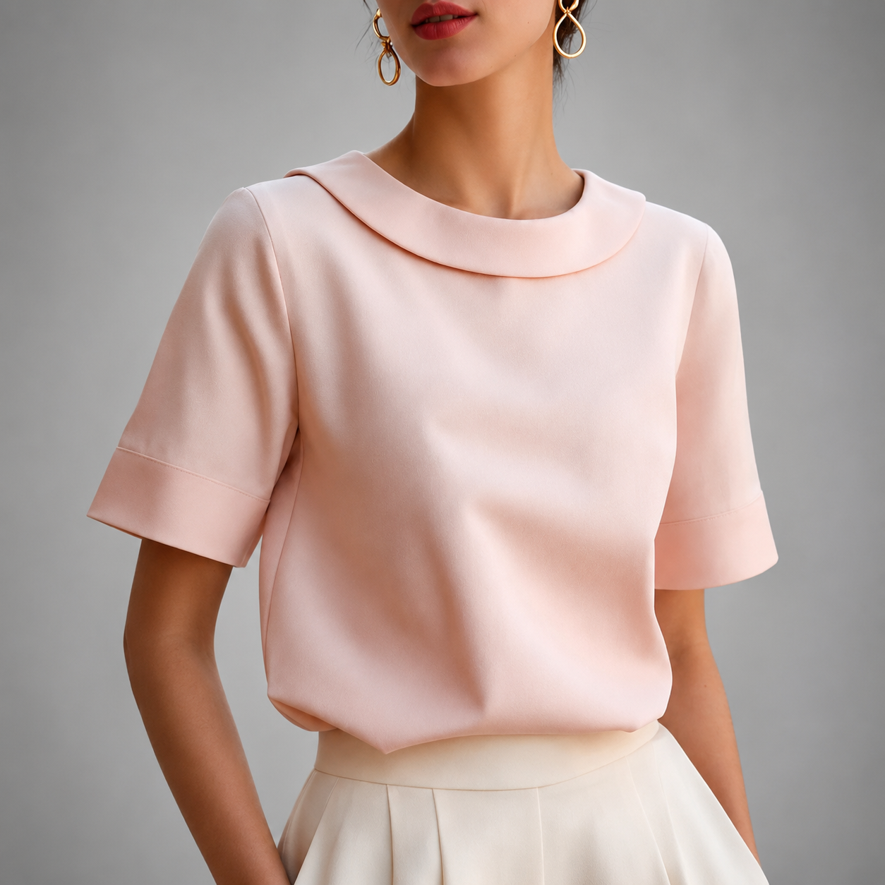 MOREAU LYON | CHIC BLOUSE À COL ROND POUR FEMMES