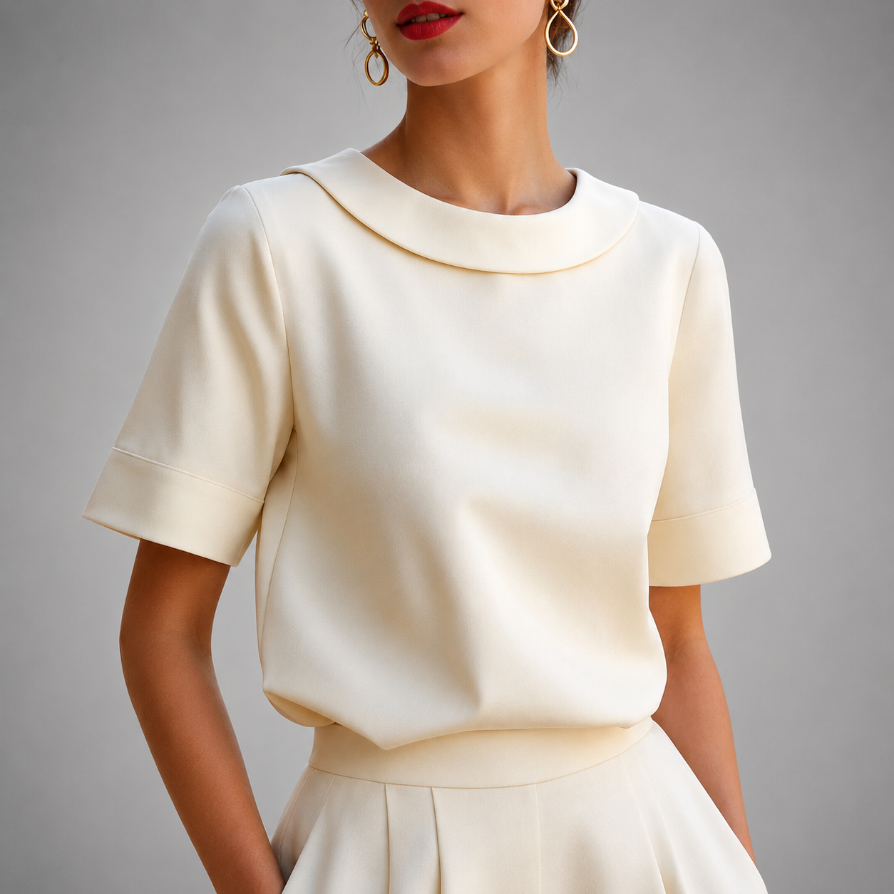 MOREAU LYON | CHIC BLOUSE À COL ROND POUR FEMMES