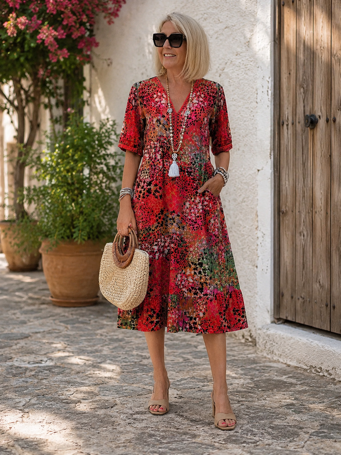 MOREAU LYON | INTEMPOREL ROBE MIDI IMPRIMÉE POUR FEMMES