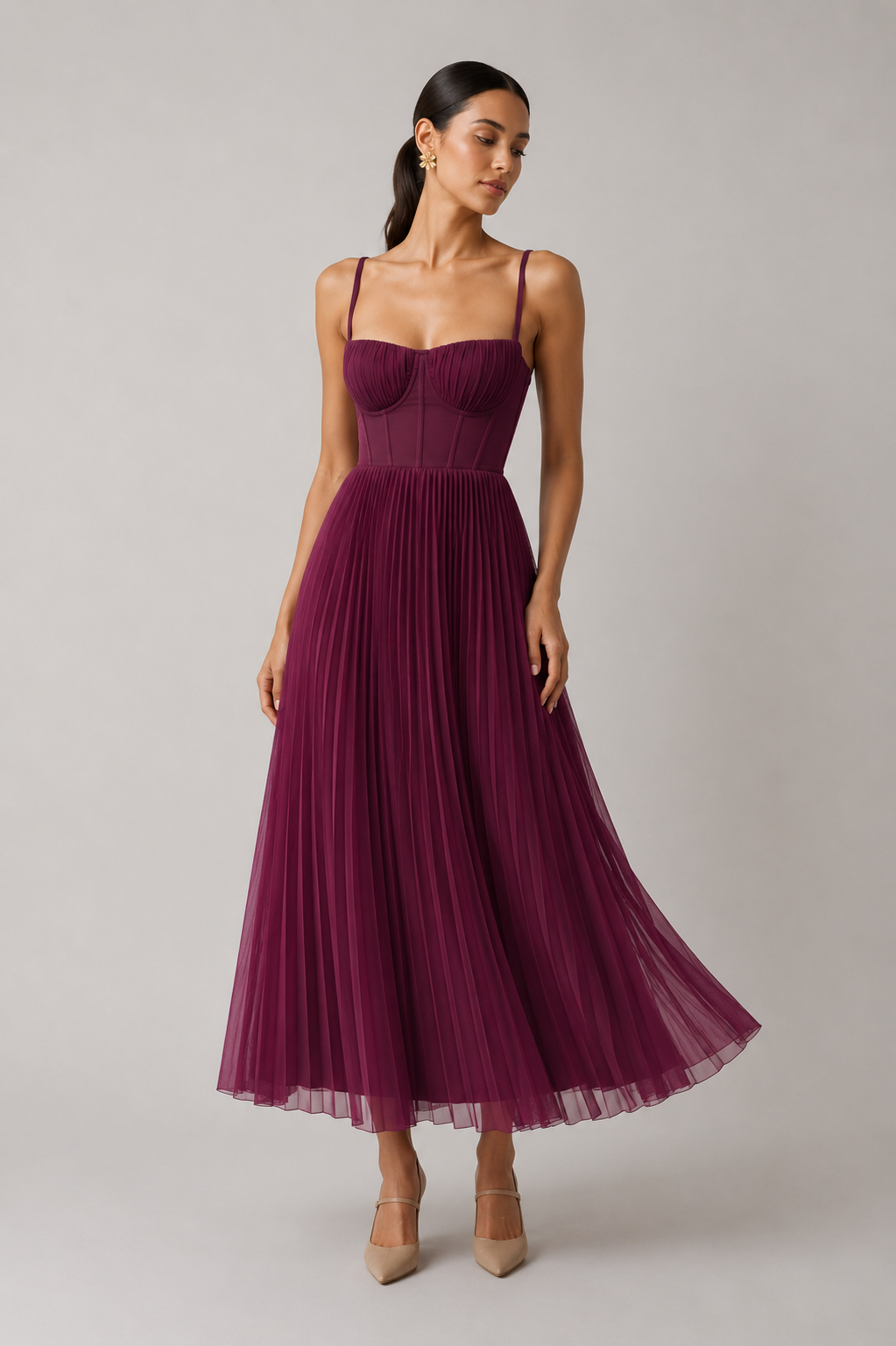 MOREAU LYON | ROBE MIDI À CORSET STRUCTURÉE POUR FEMMES