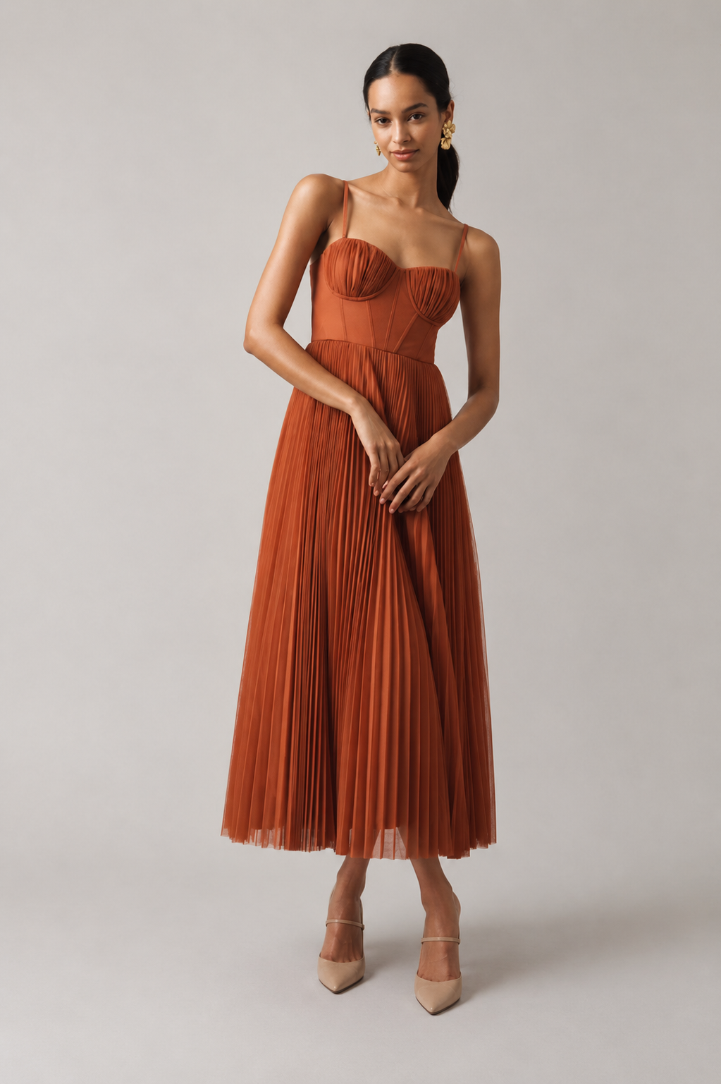 MOREAU LYON | ROBE MIDI À CORSET STRUCTURÉE POUR FEMMES