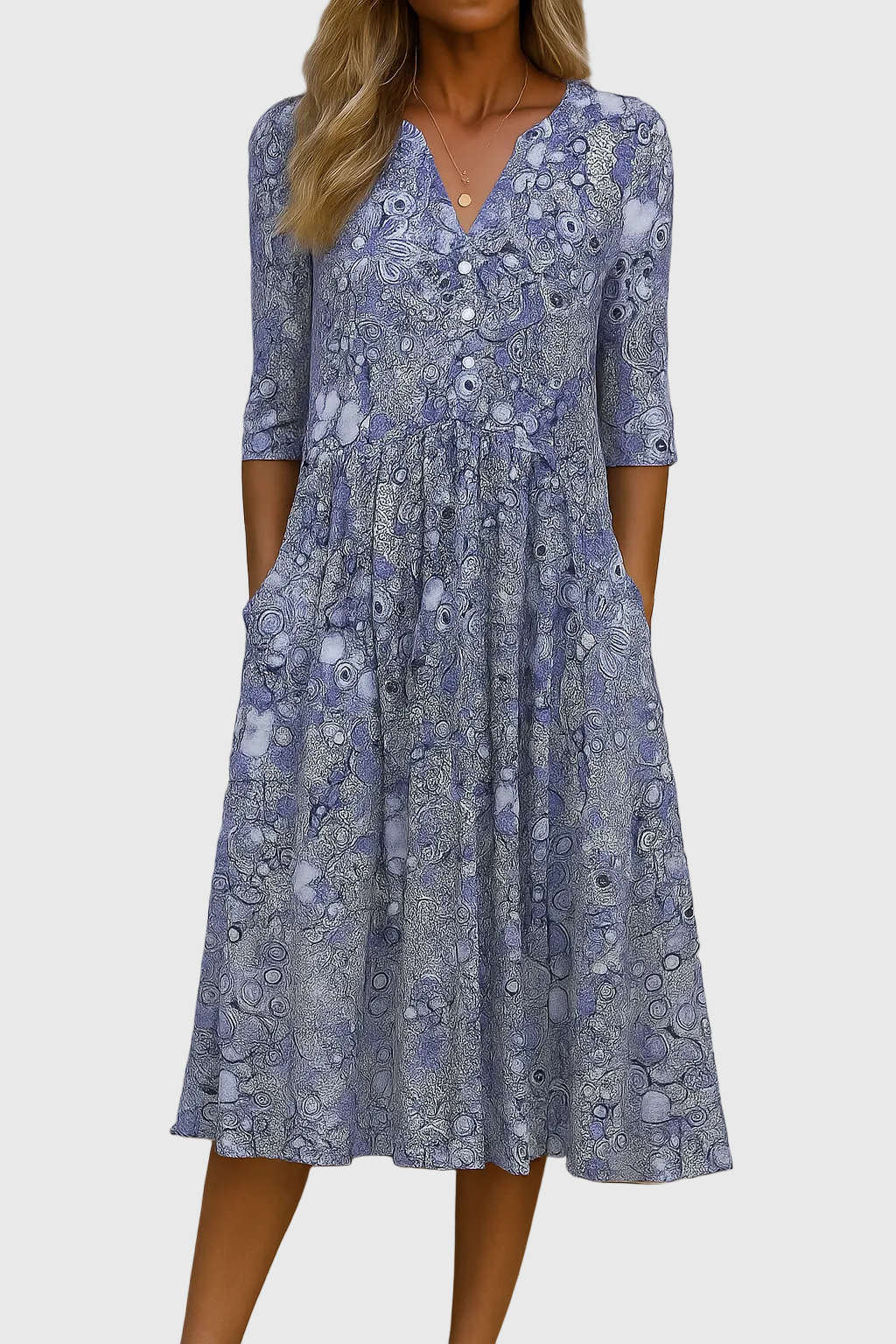 MOREAU LYON | ROBE MIDI À COL EN V POUR FEMME