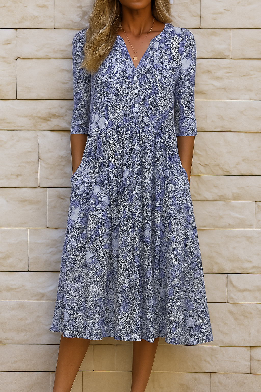MOREAU LYON | ROBE MIDI IMPRIMÉE ÉLÉGANTE POUR FEMMES