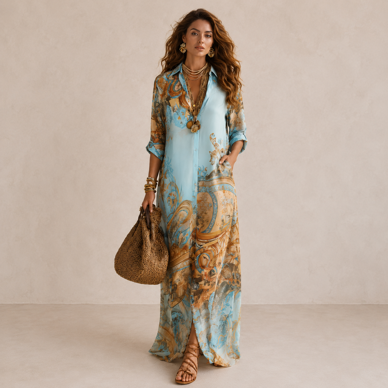MOREAU LYON | ROBE CHEMISIER MAXI POUR FEMMES