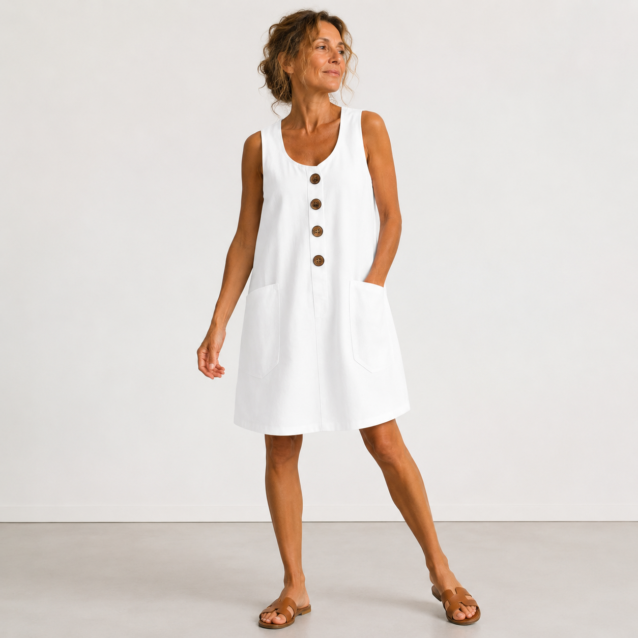 MOREAU LYON | ROBE MIDI À BOUTON FLUIDE POUR FEMMES