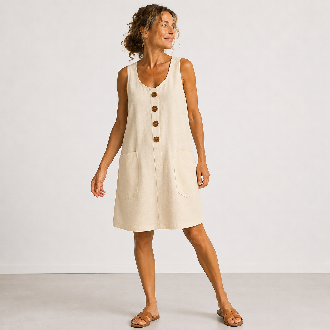 MOREAU LYON | ROBE MIDI À BOUTON FLUIDE POUR FEMMES