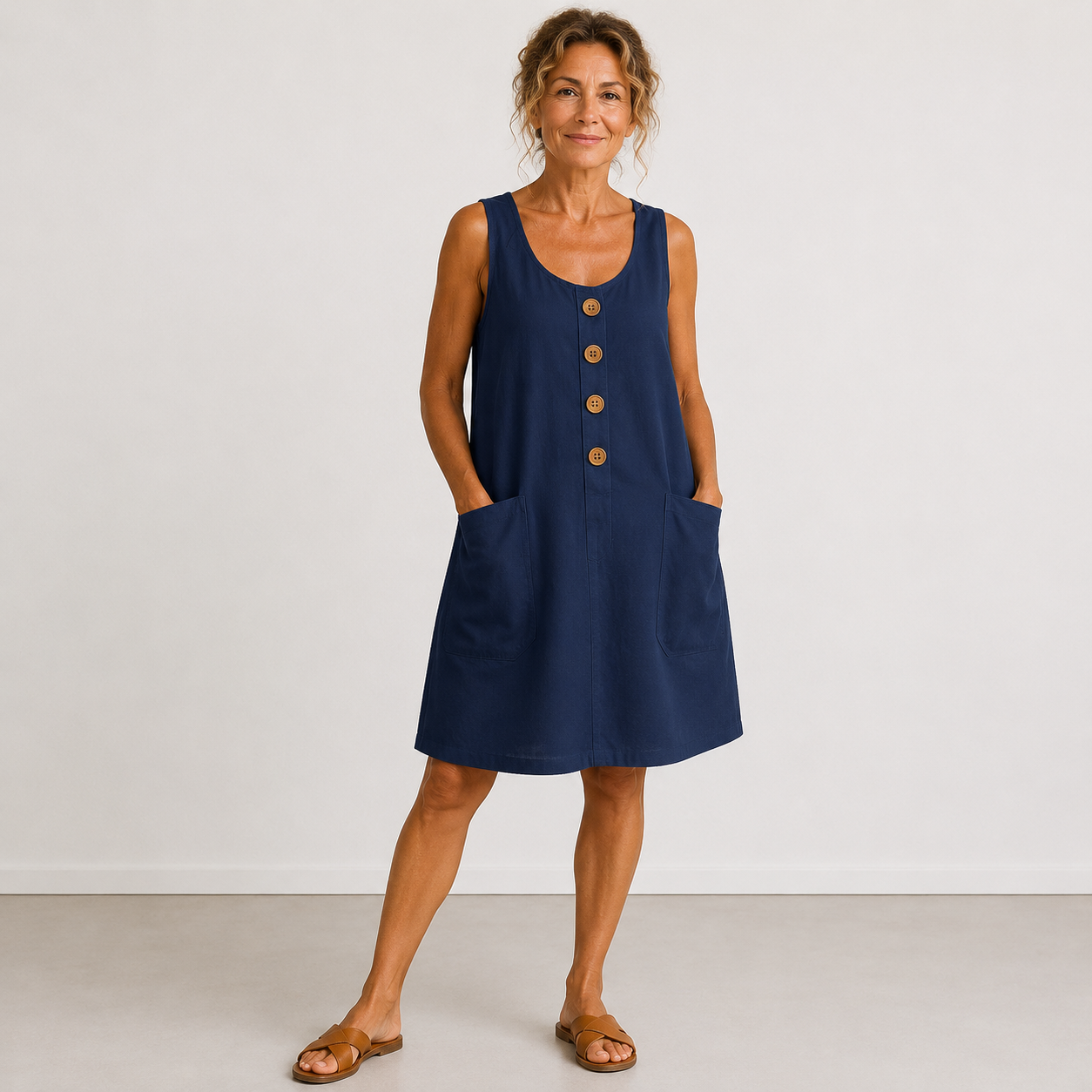 MOREAU LYON | ROBE MIDI À BOUTON FLUIDE POUR FEMMES