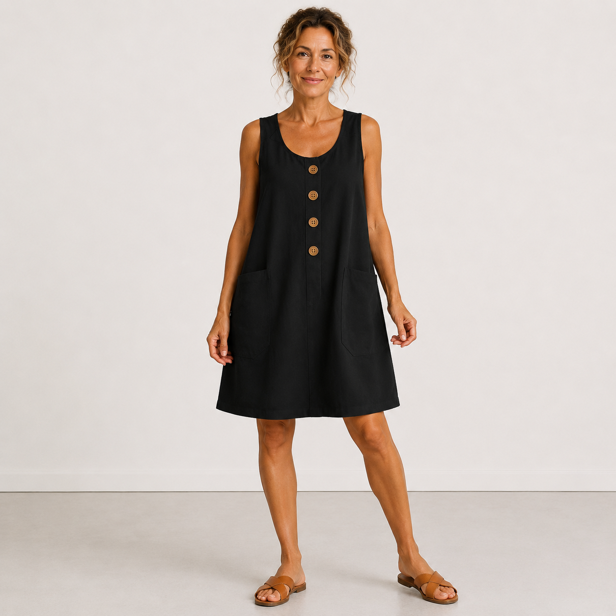 MOREAU LYON | ROBE MIDI À BOUTON FLUIDE POUR FEMMES