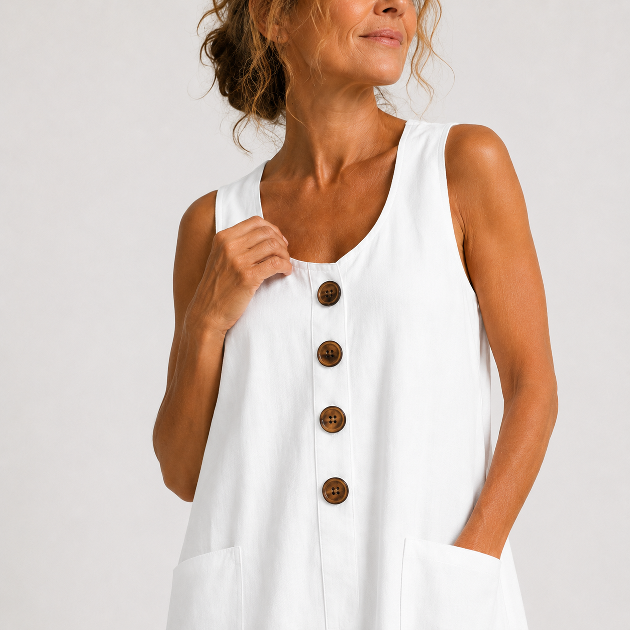 MOREAU LYON | ROBE MIDI À BOUTON FLUIDE POUR FEMMES