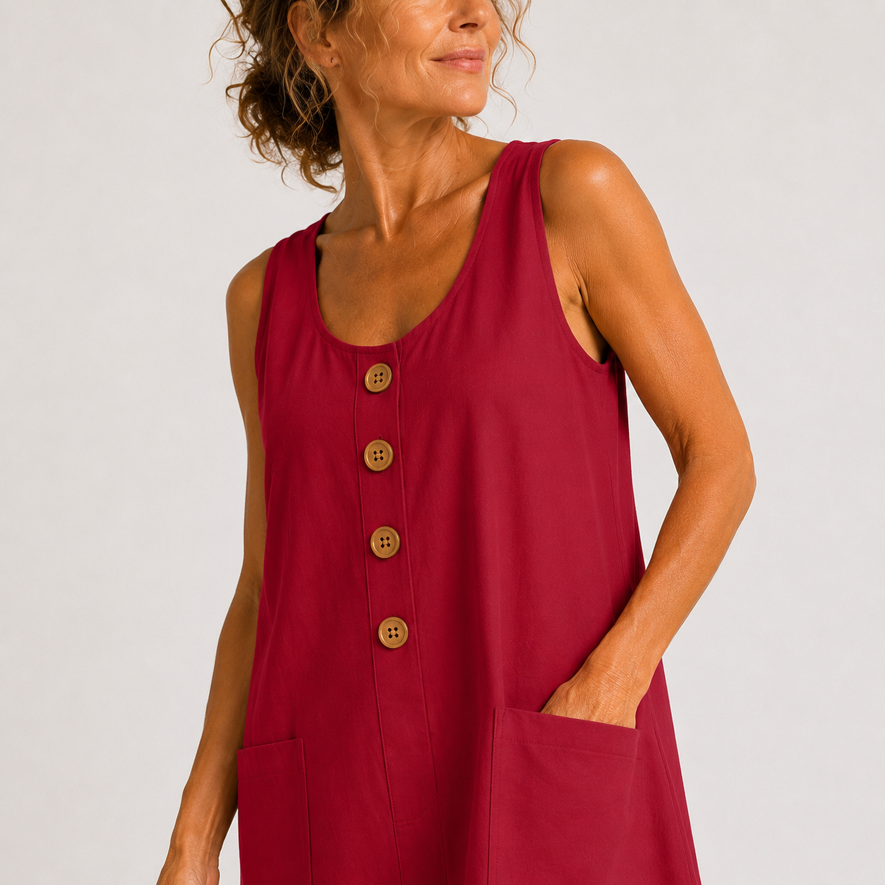 MOREAU LYON | ROBE MIDI À BOUTON FLUIDE POUR FEMMES